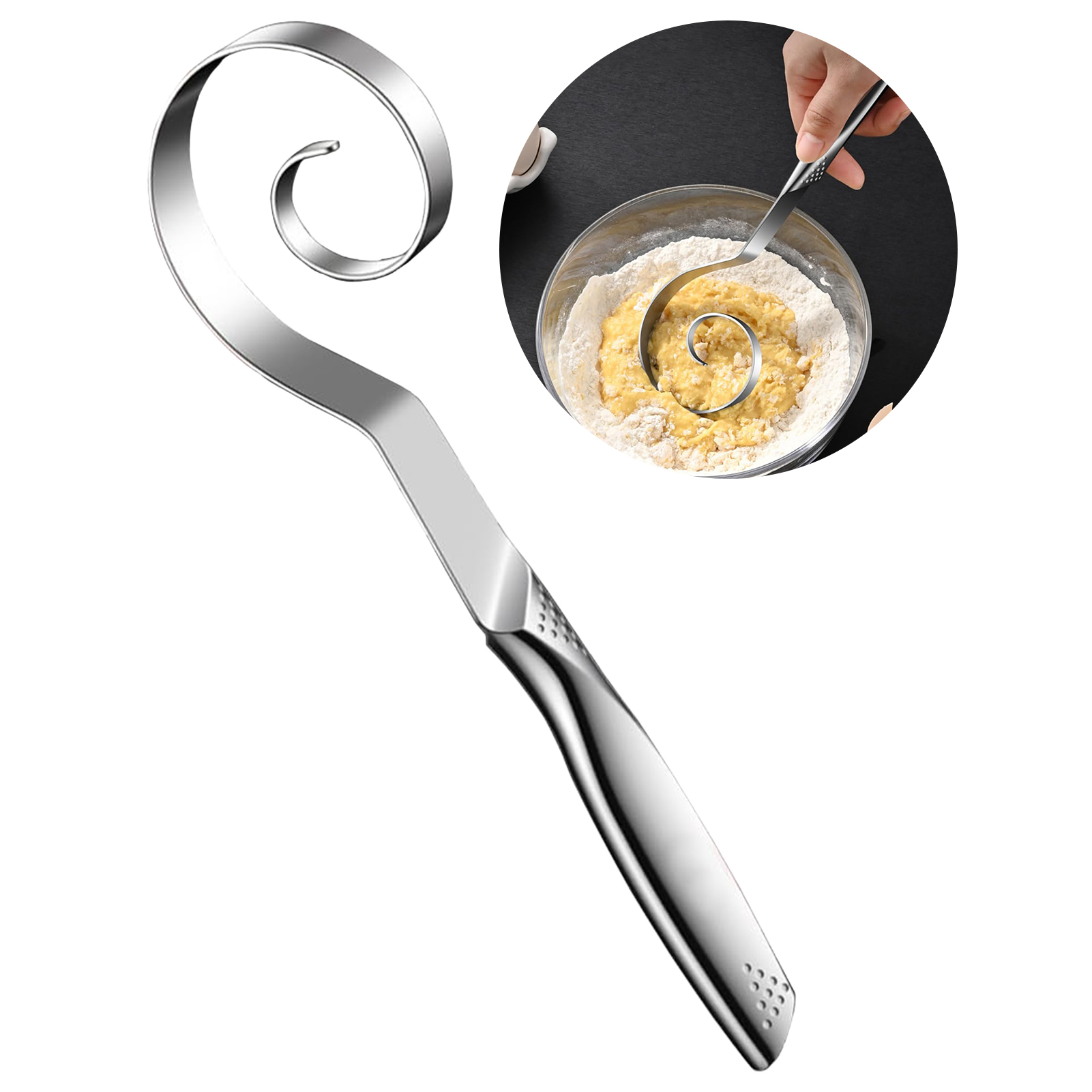 Danish Pancake Pan - Frusta per impasto portatile senza cuciture,